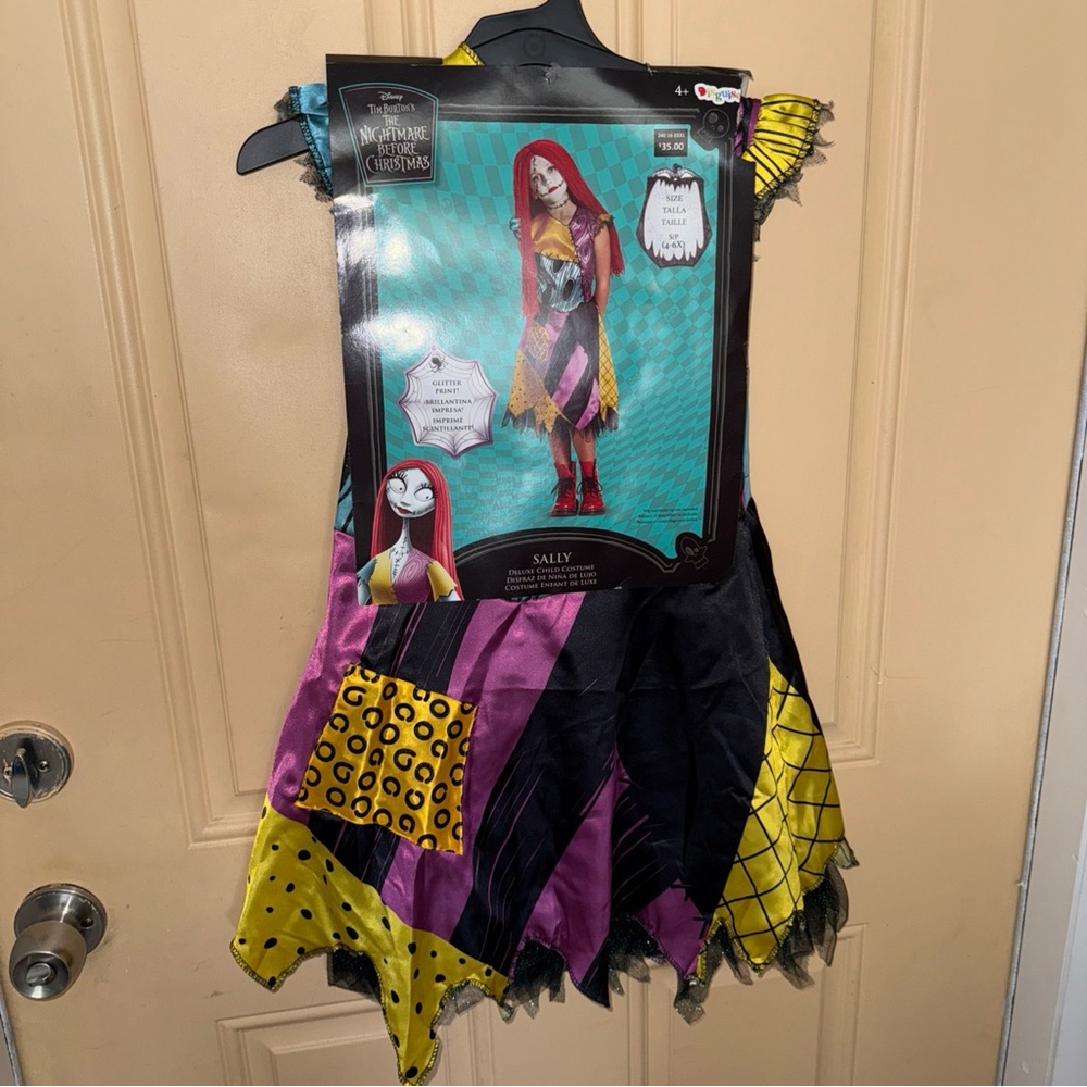 Disguise Sally Patchwork Costume - Yellow, Purple, Black large 10-12 kids